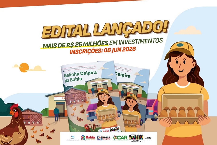 PREPARE-SE: EDITAL CAR Nº 009/2026 VAI IMPULSIONAR A AVICULTURA CAIPIRA NA BAHIA