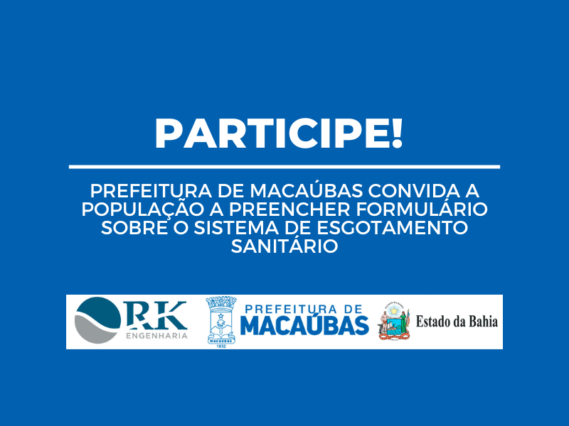 MACAÚBAS ABRE CONSULTA PÚBLICA PARA O PROJETO BÁSICO DO SISTEMA DE ESGOTAMENTO SANITÁRIO (SES)